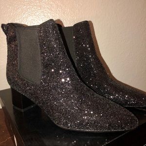 NWT Black Glitter Chelsea Boots